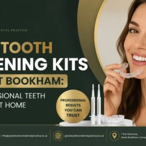 Home tooth whitening kits in Great Bookham offering safe professional at-home teeth whitening treatment.