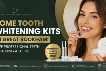 Home tooth whitening kits in Great Bookham offering safe professional at-home teeth whitening treatment.