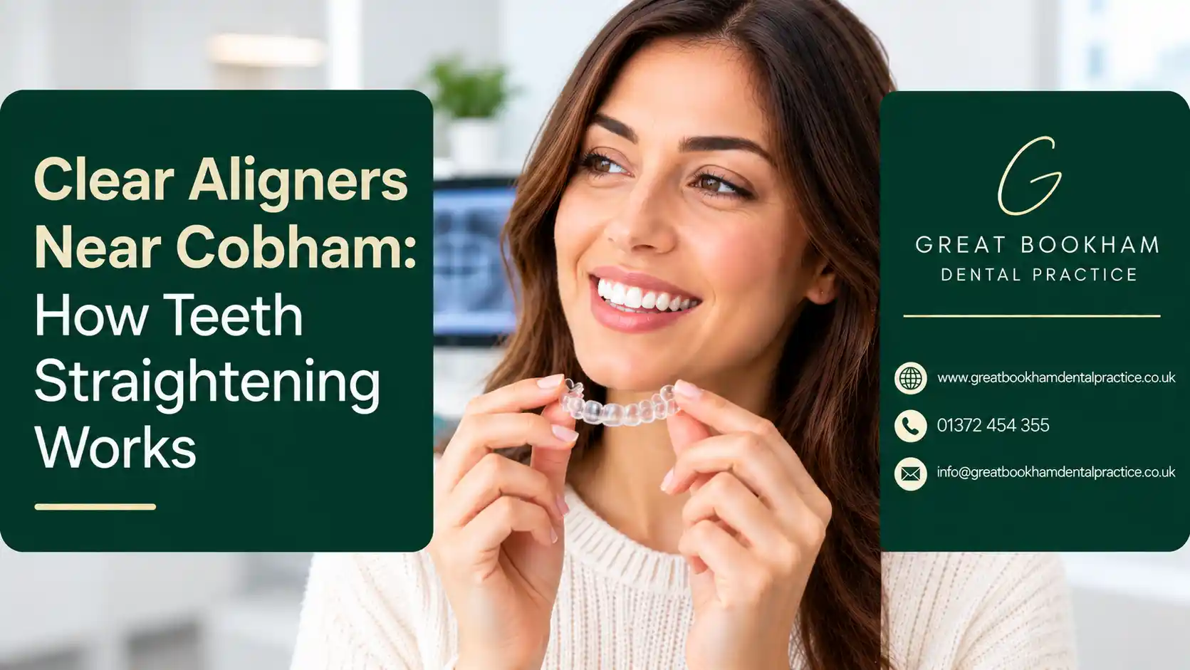 Great Bookham Dental Practice clear aligners near Cobham for teeth straightening treatment