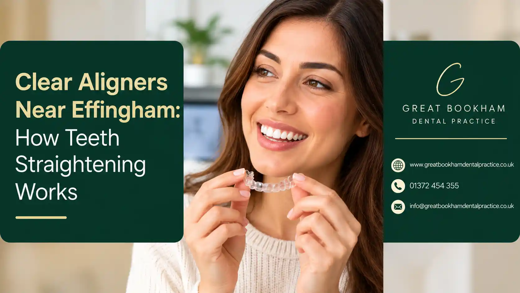 Great Bookham Dental Practice clear aligners near Effingham for teeth straightening