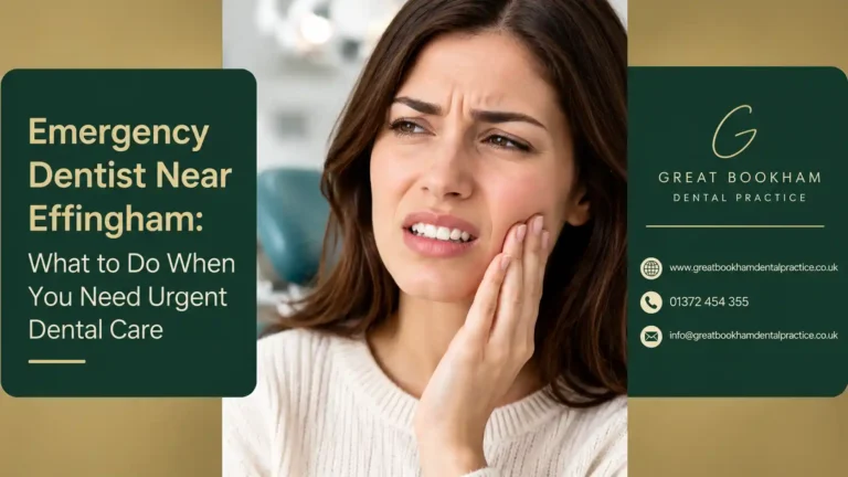 Emergency dentist near Effingham at Great Bookham Dental Practice for urgent dental care.